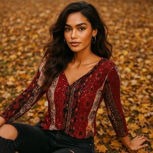 Alberto Makali Bohemian Blouse - Size Large